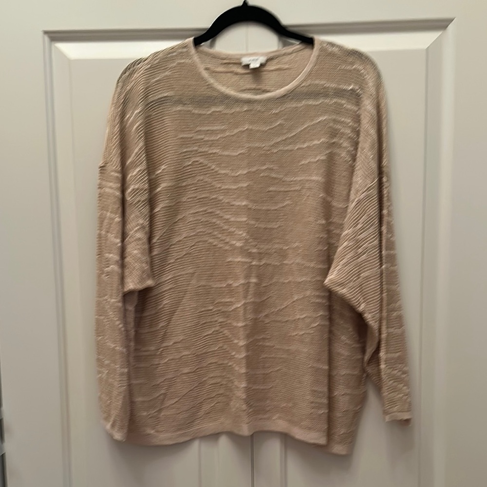 Tan Crew Neck Sweater with Relaxed Fit Size XL